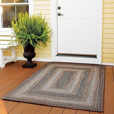 Homespice Decor 27 x 45 in. Wildwood Ultra Durable Oval Braided Rug - Brown 300621